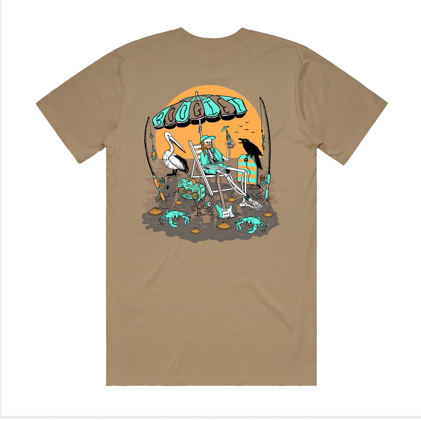 Boogie T - Skeleton Beachy Boogs - Sand Tee