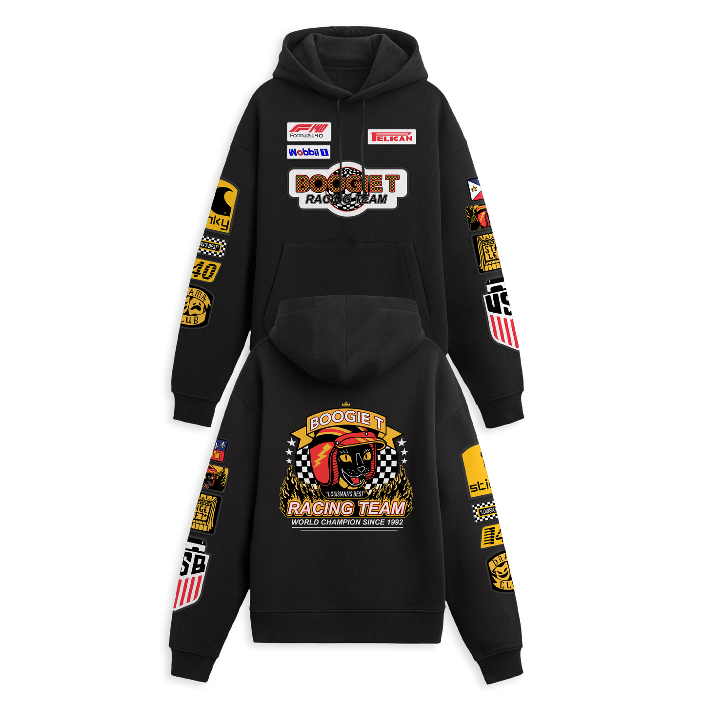 Boogie T - Grand Prix - Black Premium Heavyweight Pullover Hoodie