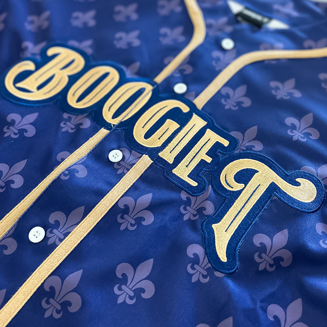 Boogie T Blue Fleur 140 Short Sleeve Button Up Baseball Jersey Adult S -  beyond exchange