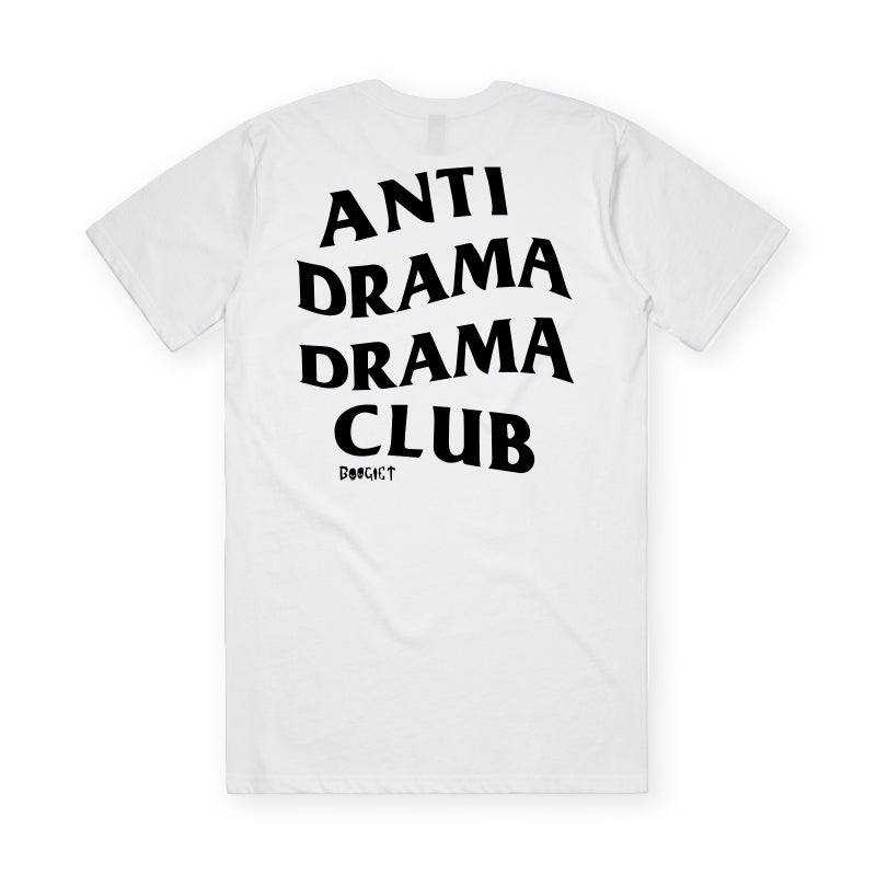 Boogie T - Anti Drama Drama Club - White Unisex Tee
